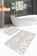 - PaspasTakimi-2li-Set379-Gorsel-2 - Realhomes  Gold Çizgili Mermer Tasarımlı Dijital Baskılı 2'li Kaymaz Tabanlı Banyo & Mutfak Paspas Takımı Realhomes