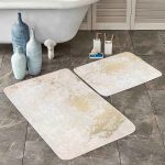 Lacivert Zemin Çapa Tasarımlı Dijital Baskılı 2'li Kaymaz Tabanlı Banyo & Mutfak Paspas Takımı Realhomes