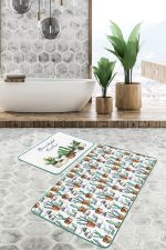 - PaspasTakimi-2li-Set40-Gorsel - Realhomes  Kaktüs Motifli Dijital Baskılı 2'li Kaymaz Tabanlı Banyo & Mutfak Paspas Takımı Realhomes