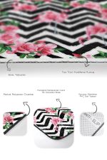 - PaspasTakimi-2li-Set42-Gorsel-3 - Realhomes Zigzag Zemin Gül Flamingo Motifli 2'li Kaymaz Tabanlı Banyo & Mutfak Paspas Takımı Realhomes