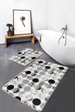 - PaspasTakimi-2li-Set43-Gorsel-2 - Realhomes  Oval Mermer Motifleri Dijital Baskılı 2'li Kaymaz Tabanlı Banyo & Mutfak Paspas Takımı Realhomes