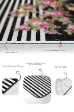 - PaspasTakimi-2li-Set49-Gorsel-3 - Realhomes  Siyah Beyaz Zemin Gül Tasarımlı 2'li Kaymaz Tabanlı Banyo & Mutfak Paspas Takımı Realhomes