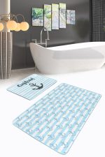 - PaspasTakimi-2li-Set51-Gorsel - Realhomes Denizci Temalı Çapa Tasarımlı 2'li Kaymaz Tabanlı Banyo & Mutfak Paspas Takımı Realhomes