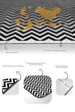 - PaspasTakimi-2li-Set54-Gorsel-3 - Realhomes Siyah Beyaz Zigzag Gold Detaylı Love Temalı 2'li Kaymaz Tabanlı Banyo & Mutfak Paspas Takımı Realhomes