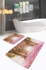 - PaspasTakimi-2li-Set6-Gorsel-2 - Realhomes  Eflatun Sevgi Yolu Özel Tasarımlı 2'li Kaymaz Tabanlı Banyo & Mutfak Paspas Takımı Realhomes