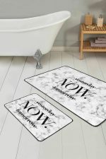 - PaspasTakimi-2li-Set60-Gorsel - Realhomes  Mermer Zemin Y.N.T. Temalı Dijital Baskılı 2'li Kaymaz Tabanlı Banyo & Mutfak Paspas Takımı Realhomes