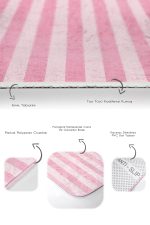 - PaspasTakimi-2li-Set63-Gorsel-3 - Realhomes  Pembe Çizgili Özel Tasarım 2'li Kaymaz Tabanlı Banyo & Mutfak Paspas Takımı Realhomes