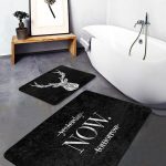 Vazo Çiçek Demetleri Özel Tasarımlı 2'li Kaymaz Tabanlı Banyo & Mutfak Paspas Takımı Realhomes