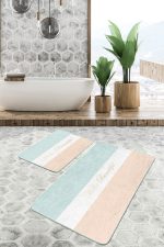 - PaspasTakimi-2li-Set67-Gorsel-2 - Realhomes  Soft Renkli Hello Beatiful Tasarımlı 2'li Kaymaz Tabanlı Banyo & Mutfak Paspas Takımı Realhomes