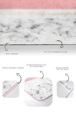 Soft Renkli Hello Beatiful Motifli 2'li Kaymaz Tabanlı Banyo & Mutfak Paspas Takımı Realhomes