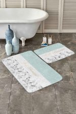 - PaspasTakimi-2li-Set69-Gorsel - Realhomes  Soft Renkli Hello Beatiful Dijital Baskılı 2'li Kaymaz Tabanlı Banyo & Mutfak Paspas Takımı Realhomes