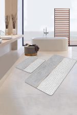 - PaspasTakimi-2li-Set72-Gorsel-2 - Realhomes  Gri Beyaz Ogea Özel Tasarımlı 2'li Kaymaz Tabanlı Banyo & Mutfak Paspas Takımı Realhomes