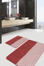 - PaspasTakimi-2li-Set73-Gorsel-1 - Realhomes  Kahverengi Ogea Motifli Dijital Baskılı 2'li Kaymaz Tabanlı Banyo & Mutfak Paspas Takımı Realhomes