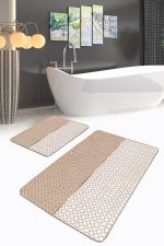 - PaspasTakimi-2li-Set76-Gorsel-1 - Realhomes  Vizon Ogea Motifli Dijital Baskılı 2'li Kaymaz Tabanlı Banyo & Mutfak Paspas Takımı Realhomes