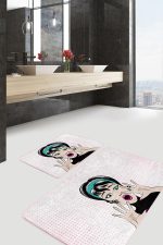 - PaspasTakimi-2li-Set8-Gorsel-1 - Realhomes  Şaşkın Pop-Art Dijital Baskılı 2'li Kaymaz Tabanlı Banyo & Mutfak Paspas Takımı Realhomes