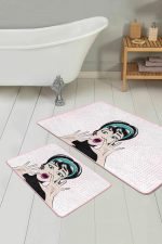 - PaspasTakimi-2li-Set8-Gorsel-2 - Realhomes  Şaşkın Pop-Art Dijital Baskılı 2'li Kaymaz Tabanlı Banyo & Mutfak Paspas Takımı Realhomes