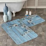 Soyut Renkli Zemin Tropik Yaprak Baskılı 2'li Kaymaz Tabanlı Banyo & Mutfak Paspas Takımı Realhomes