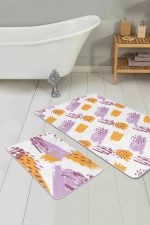 - PaspasTakimi-2li-Set90-Gorsel - Realhomes  Renkli Fırça Darbeleri Özel Tasarım 2'li Kaymaz Tabanlı Banyo & Mutfak Paspas Takımı Realhomes