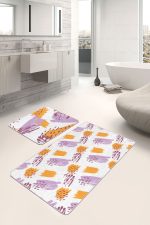 - PaspasTakimi-2li-Set90-Gorsel-2 - Realhomes  Renkli Fırça Darbeleri Özel Tasarım 2'li Kaymaz Tabanlı Banyo & Mutfak Paspas Takımı Realhomes