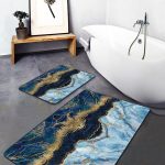 Ekose Yaprak Motifli Yılbaşı Temalı 2'li Kaymaz Tabanlı Banyo & Mutfak Paspas Takımı Realhomes