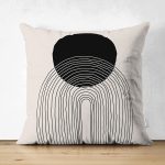 - Suet-K10303-Gorsel - Realhomes Soyut Tarzda Onedraw Çizimli Dijital Baskılı Modern Süet Yastık Kırlent Kılıfı Realhomes