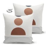 - Suet-K10322-Gorsel-1 - Realhomes Soyut Tarzda Onedraw Çizimli Dijital Baskılı Dekoratif Süet Yastık Kırlent Kılıfı Realhomes