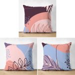 - Suet-K3luset331-Gorsel - Realhomes  3'lü Çift Taraflı Renkli Zeminli Onedraw Çizimli Modern Süet Yastık Kırlent Kılıf Seti Realhomes