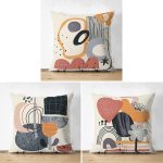 - Suet-K3luset344-Gorsel - Realhomes  3'lü Çift Taraflı Beyaz Zemin Üzerinde Renkli Onedraw Çizimli Modern Süet Yastık Kırlent Kılıf Seti Realhomes