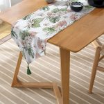 - UcgenRunner-10000-Gorsel-2 - Realhomes  Tropik Yaprak Motifli Dijital Baskılı Modern Püsküllü Şönil Üçgen Runner Realhomes