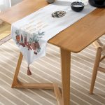 - UcgenRunner-10062-Gorsel-2 - Realhomes Çam Yapraklı Mum Tasarımlı Dijital Baskılı Modern Püsküllü Şönil Üçgen Runner Realhomes