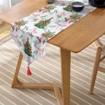 - UcgenRunner-10175-Gorsel-2 - Realhomes  Özel Tasarım Christmas Temalı Dijital Baskılı Dekoratif Püsküllü Şönil Üçgen Runner Realhomes