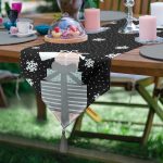 Siyah Kar Taneli Zemin Hediye Paketleri Desenli Dijital Baskılı Modern Püsküllü Şönil Üçgen Runner Realhomes