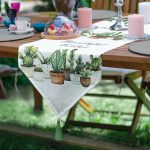 - UcgenRunner-2033-Gorsel - Realhomes  Realhomes Beatiful Cactus Baskılı Dijital Baskılı Özel Tasarım Püsküllü Şönil Üçgen Runner Realhomes