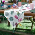 - UcgenRunner-2401-Gorsel - Realhomes  Realhomes Kuş Tüyü Motifli Çöl Bitkisi Desenli Dijital Baskılı Özel Tasarım Püsküllü Şönil Üçgen Runner Realhomes