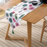 - UcgenRunner-2401-Gorsel-2 - Realhomes  Realhomes Kuş Tüyü Motifli Çöl Bitkisi Desenli Dijital Baskılı Özel Tasarım Püsküllü Şönil Üçgen Runner Realhomes