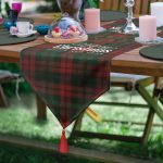 - UcgenRunner-3036-Gorsel - Realhomes  Realhomes Ekose Zeminde Merry Christmas Baskılı Dekoratif Özel Tasarım Püsküllü Şönil Üçgen Runner Realhomes