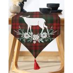 - UcgenRunner-3037-Gorsel-1 - Realhomes  Realhomes Ekose Zeminde Yılbaşı Geyik Temalı Dijital Baskılı Püsküllü Şönil Üçgen Runner Realhomes