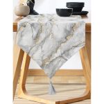 - UcgenRunner-3136-Gorsel-1 - Realhomes Realhomes Modern Mermer Desenli Dijital Baskılı Özel Tasarım Püsküllü Şönil Üçgen Runner Realhomes