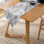 - UcgenRunner-3136-Gorsel-2 - Realhomes Realhomes Modern Mermer Desenli Dijital Baskılı Özel Tasarım Püsküllü Şönil Üçgen Runner Realhomes