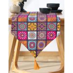 - UcgenRunner-3316-Gorsel-1 - Realhomes  Realhomes Kareli Etnik Desenli Özel Tasarım Püsküllü Şönil Üçgen Runner Realhomes