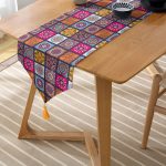 - UcgenRunner-3316-Gorsel-2 - Realhomes  Realhomes Kareli Etnik Desenli Özel Tasarım Püsküllü Şönil Üçgen Runner Realhomes