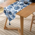 - UcgenRunner-3373-Gorsel-2 - Realhomes  Realhomes Mavi Amazon Yaprakları Özel Tasarımlı Dekoratif Özel Tasarım Püsküllü Şönil Üçgen Runner Realhomes