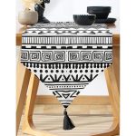 - UcgenRunner-3395-Gorsel-1 - Realhomes Realhomes Siyah Beyaz Dekoratif African Motifli Modern Özel Tasarım Püsküllü Şönil Üçgen Runner Realhomes