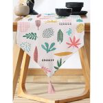 Realhomes Renkli Amazon Yapraklı Motifler Dijital Baskılı Özel Tasarım Püsküllü Şönil Üçgen Runner Realhomes