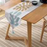 - UcgenRunner-7380-Gorsel-2 - Realhomes Realhomes Renkli Zemin Üzerinde Onedraw Çizimli Yaprak Motifli Dijital Baskılı Özel Tasarım Püsküllü Şönil Üçgen Runner Realhomes