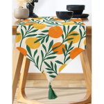 Realhomes Özel Tasarım Dijital Baskılı Modern Püsküllü Şönil Üçgen Runner Realhomes