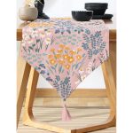 - UcgenRunner-7441-Gorsel-1 - Realhomes Realhomes Rengarenk Zeminde Onedraw Çizimli Çiçek Desenli Dijital Baskılı Özel Tasarım Püsküllü Şönil Üçgen Runner Realhomes