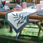 Realhomes Özel Tasarım Dijital Baskılı Modern Püsküllü Şönil Üçgen Runner Realhomes