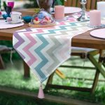 - UcgenRunner-753-Gorsel - Realhomes  RealHomes Dijital Baskılı Özel Tasarım Püsküllü Şönil Üçgen Runner Realhomes