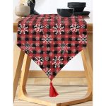 - UcgenRunner-8732-Gorsel-1 - Realhomes Realhomes Kırmızı Ekose Desenli Kartanesi Motifli Dijital Baskılı Özel Tasarım Püsküllü Şönil Üçgen Runner Realhomes